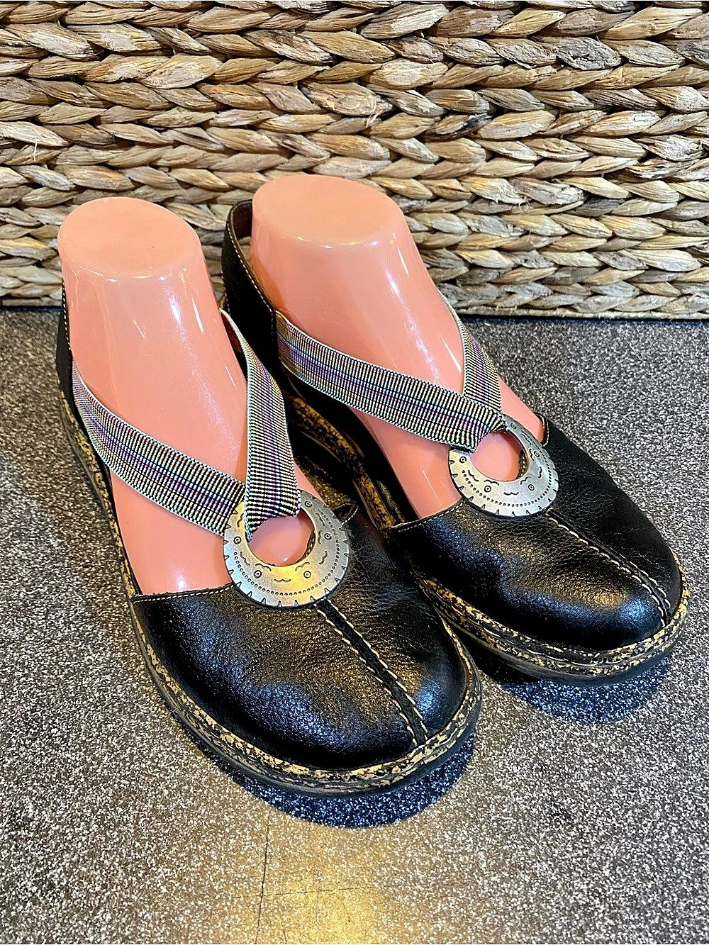 Rieker AntiStress Black Multicolor Strap Shoes